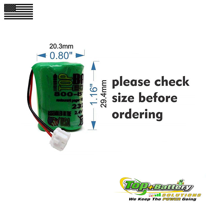 Replacement Battery For Restaurant Guest Pager Custom-61 Dantona Qty.18