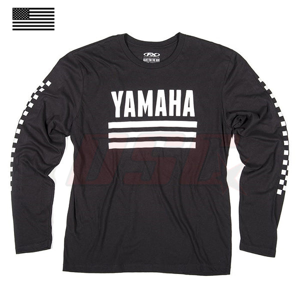 Black Baseball T-Shirt Motorcycle Racing Apparel Yamaha Racer Size X-Large