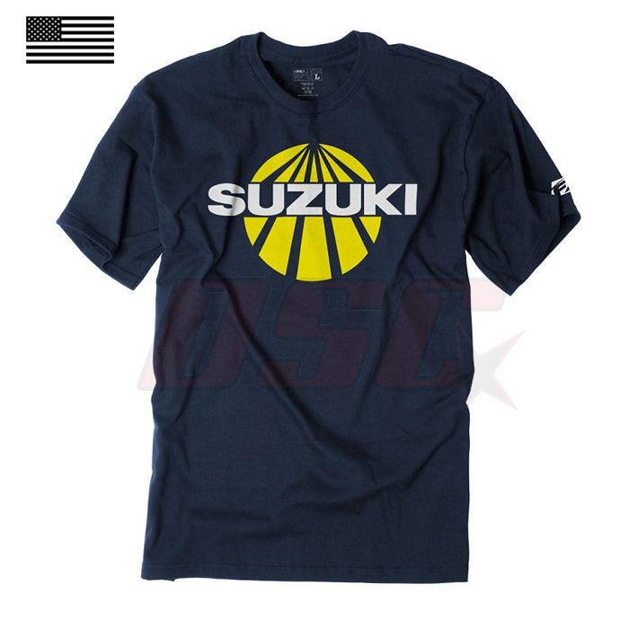 Suzuki Sun Logo Atv Navy Blue T-Shirt Fan Apparel Size Medium