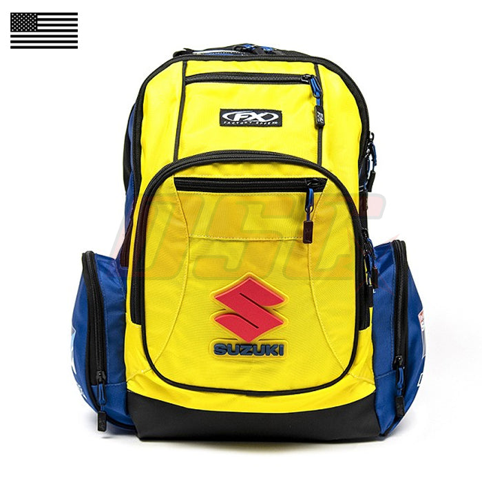 Motorcycle Premium Backpack Yellow and Black Suzuki Race Fan Support Gear