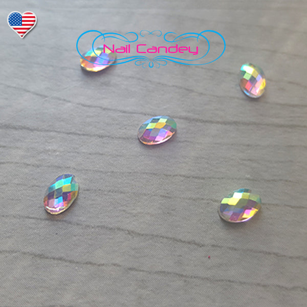 Ab Clear Oval Crystals 4x6mm