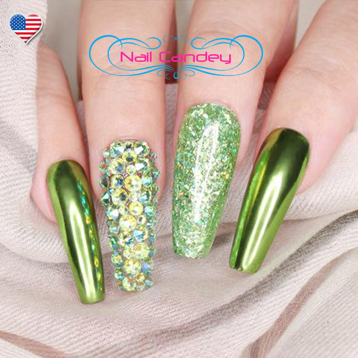 Ab Light Green Rhinestones