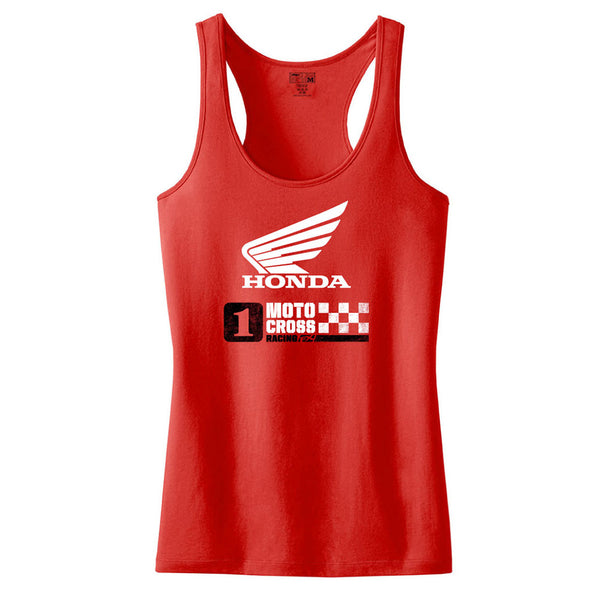 Wing Logo Dirt Bike Womens Red Tank Top Honda Fan Apparel Size Small