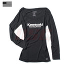 Kawasaki Motorcycle Womens Black Long Sleeve Fan Apparel Size Large