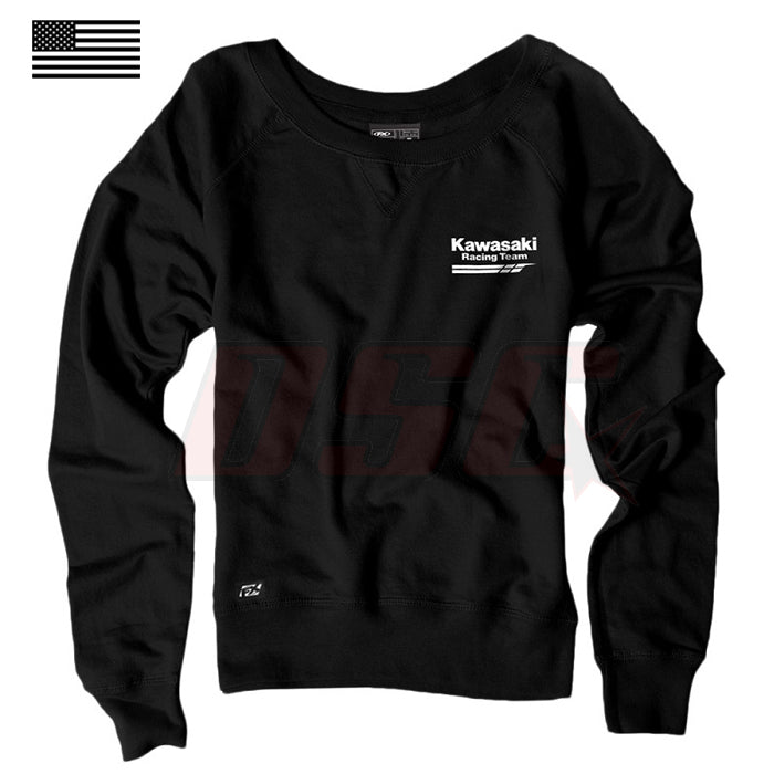 Kawasaki Utv Womens Black Crew SweaT-Shirt Fan Apparel Size X-Large