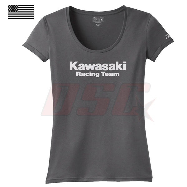 Kawasaki Atv Womens Charcoal Grey T-Shirt Fan Apparel Size Medium