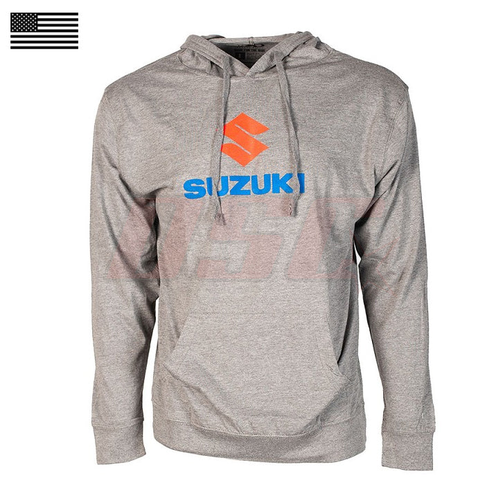 Suzuki Atv Heather Grey Jersey Hoodie Pullover Fan Apparel Size Large