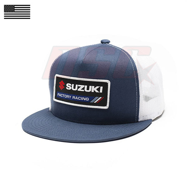 Suzuki Factory Motorcycle Racing Snap Back Trucker Hat