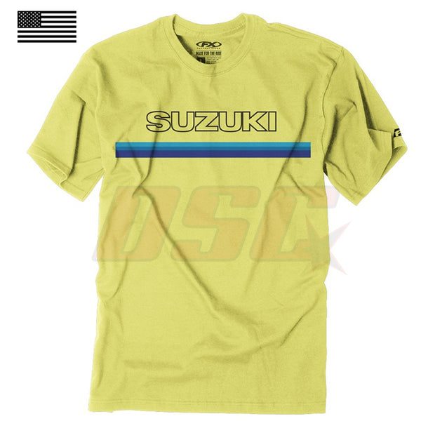 Yellow Throwback T-Shirt Dirt Bike Racing Apparel Suzuki Size Large