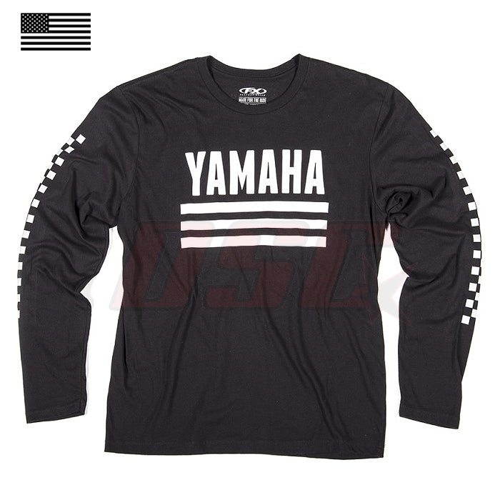 Black Baseball T-Shirt Dirt Bike Racing Apparel Yamaha Racer Size Large